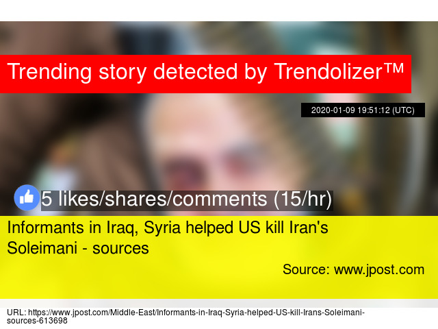 Informants In Iraq Syria Helped Us Kill Iran 39 S Soleimani Sources Iraq Syria Helped Us Kill Iran 39